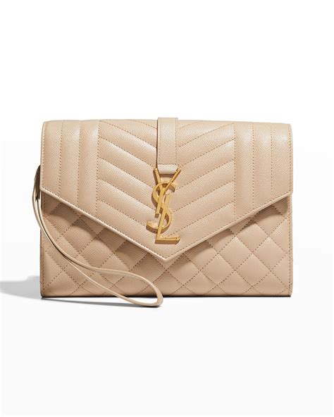 ysl champagne clutch|ysl monogram clutch.